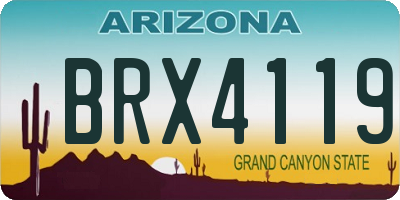 AZ license plate BRX4119