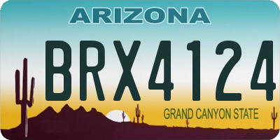 AZ license plate BRX4124