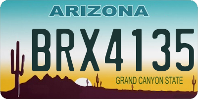 AZ license plate BRX4135