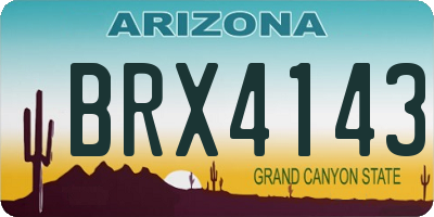 AZ license plate BRX4143
