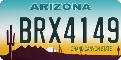 AZ license plate BRX4149