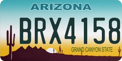 AZ license plate BRX4158