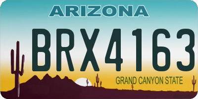 AZ license plate BRX4163