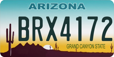 AZ license plate BRX4172