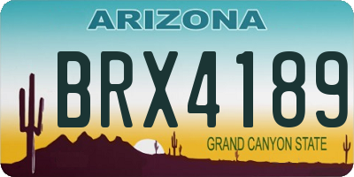 AZ license plate BRX4189