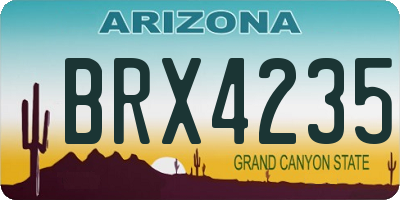 AZ license plate BRX4235