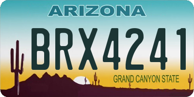AZ license plate BRX4241