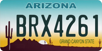 AZ license plate BRX4261