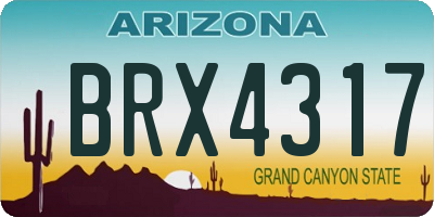 AZ license plate BRX4317