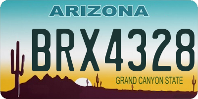 AZ license plate BRX4328