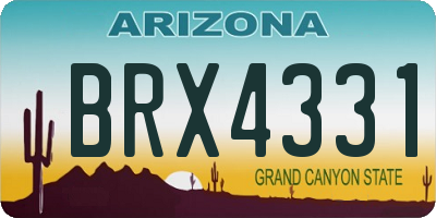 AZ license plate BRX4331