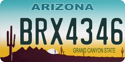 AZ license plate BRX4346