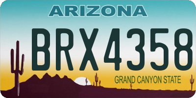 AZ license plate BRX4358