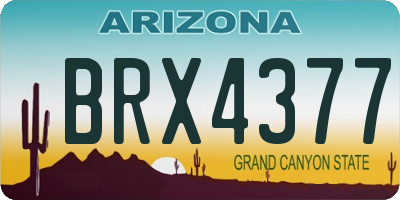 AZ license plate BRX4377