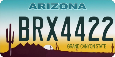 AZ license plate BRX4422