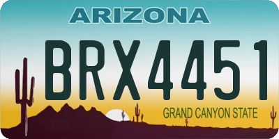 AZ license plate BRX4451