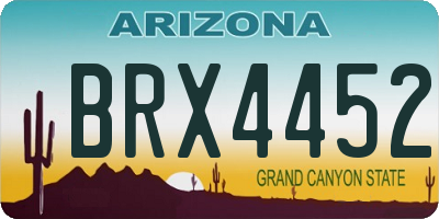 AZ license plate BRX4452
