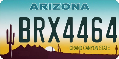 AZ license plate BRX4464
