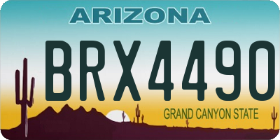 AZ license plate BRX4490