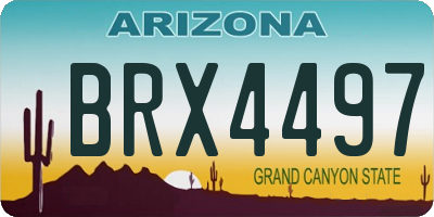 AZ license plate BRX4497