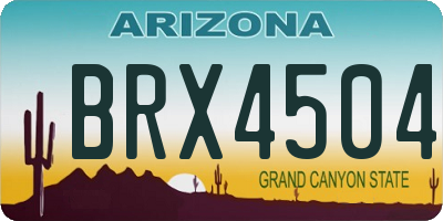 AZ license plate BRX4504