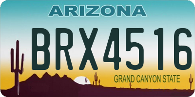 AZ license plate BRX4516