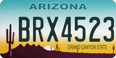 AZ license plate BRX4523