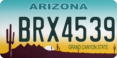 AZ license plate BRX4539