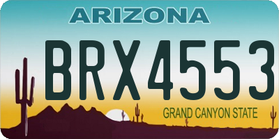 AZ license plate BRX4553