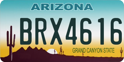 AZ license plate BRX4616