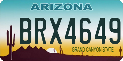 AZ license plate BRX4649