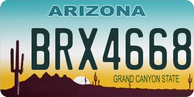 AZ license plate BRX4668