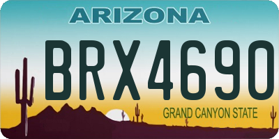 AZ license plate BRX4690
