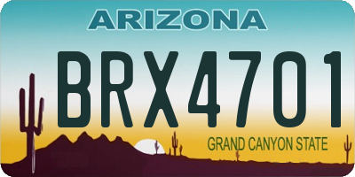 AZ license plate BRX4701