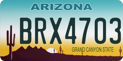 AZ license plate BRX4703