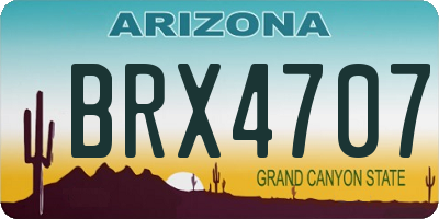 AZ license plate BRX4707