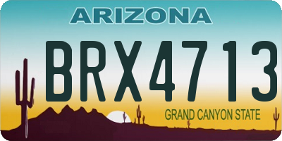 AZ license plate BRX4713