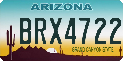 AZ license plate BRX4722