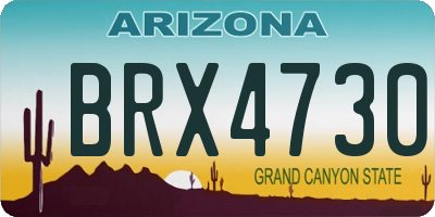 AZ license plate BRX4730