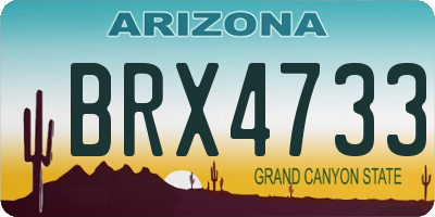 AZ license plate BRX4733