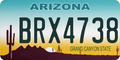 AZ license plate BRX4738