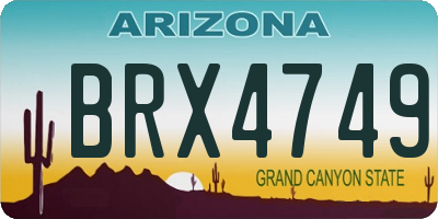 AZ license plate BRX4749