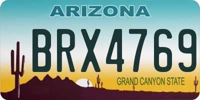 AZ license plate BRX4769