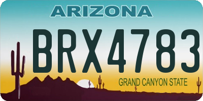 AZ license plate BRX4783