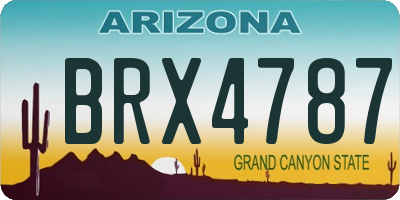 AZ license plate BRX4787