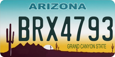 AZ license plate BRX4793