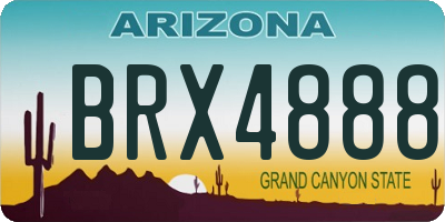 AZ license plate BRX4888
