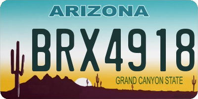 AZ license plate BRX4918