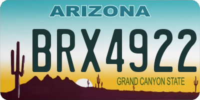 AZ license plate BRX4922