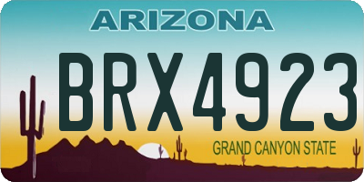 AZ license plate BRX4923